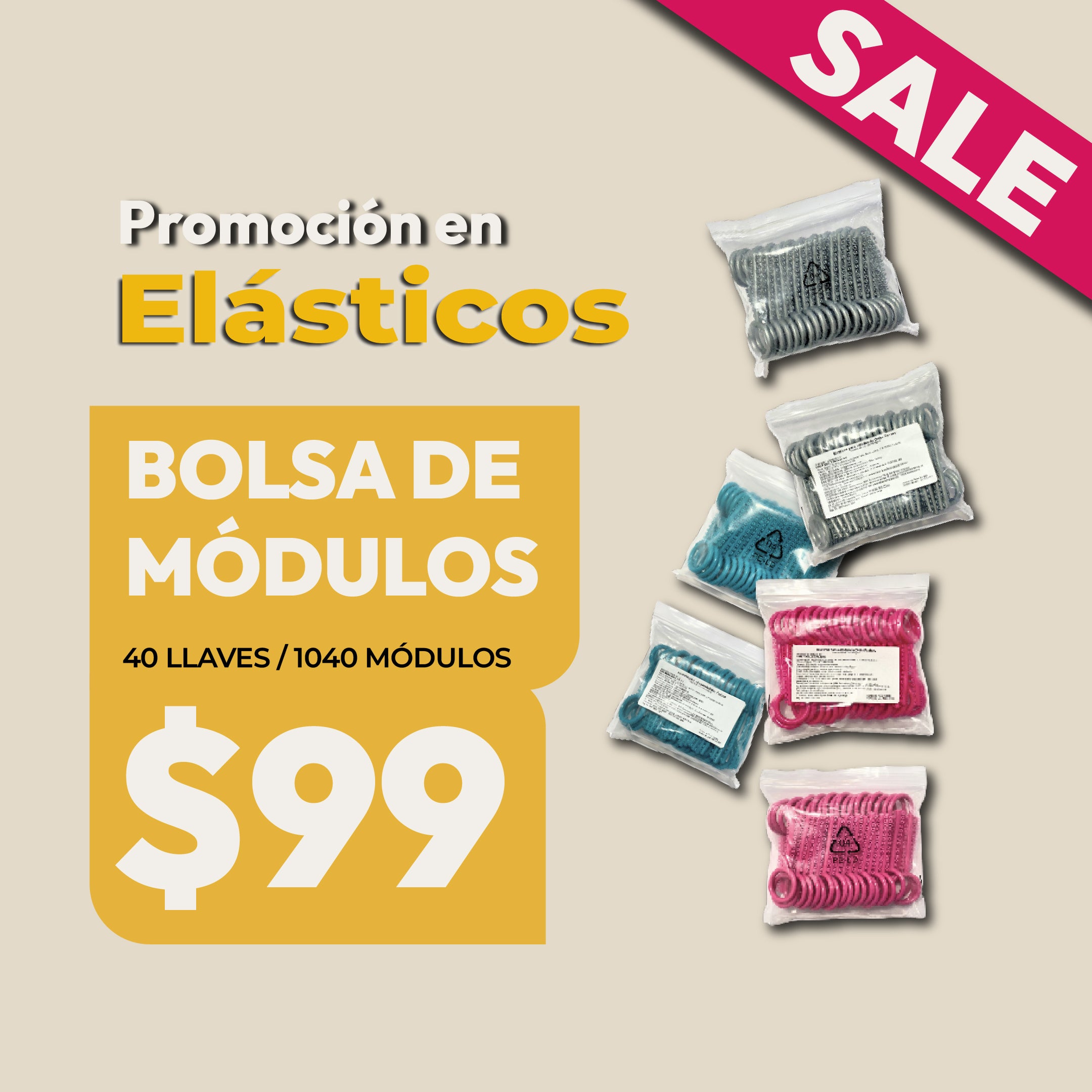 Promoción: Elásticos - Bolsa de Módulos 40 llaves / 1040 módulos