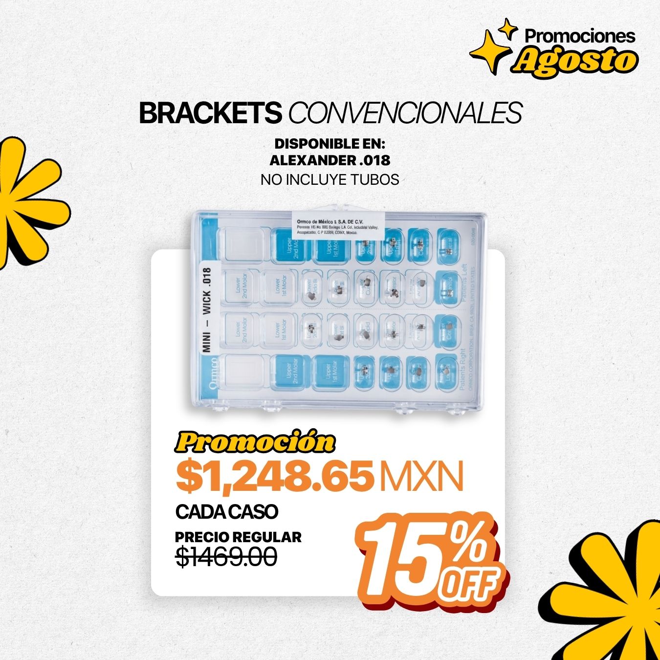 Promoción: Brackets Mini Alexander .18 | Ortho Factory México
