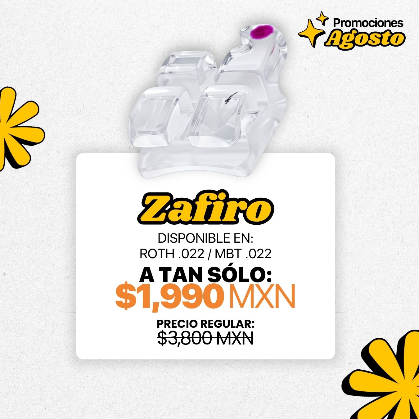 Promoción: Brackets Zafiro 5x5 | Ortho Factory México