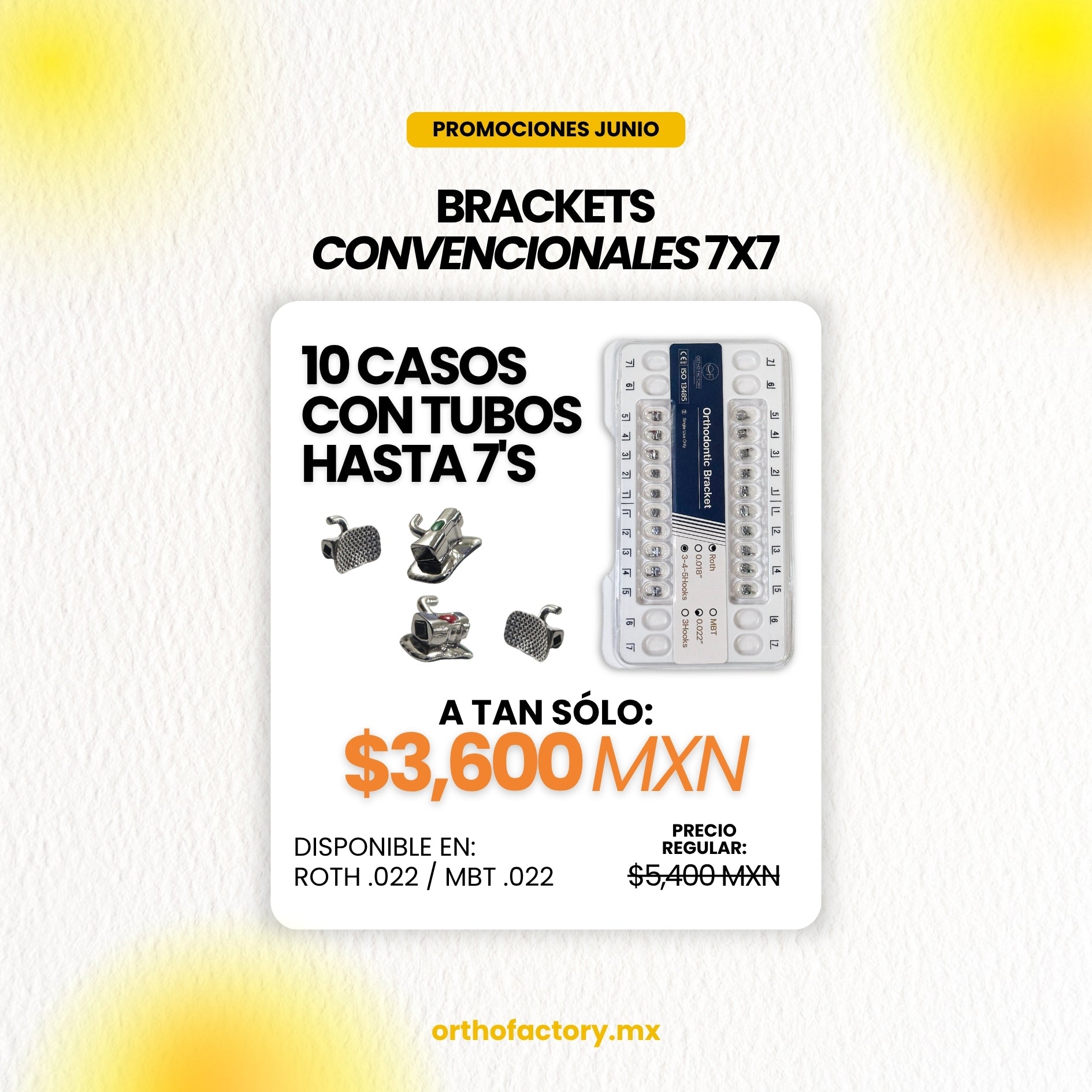 Promoción: Brackets Convencionales 10 CASOS | Ortho Factory México