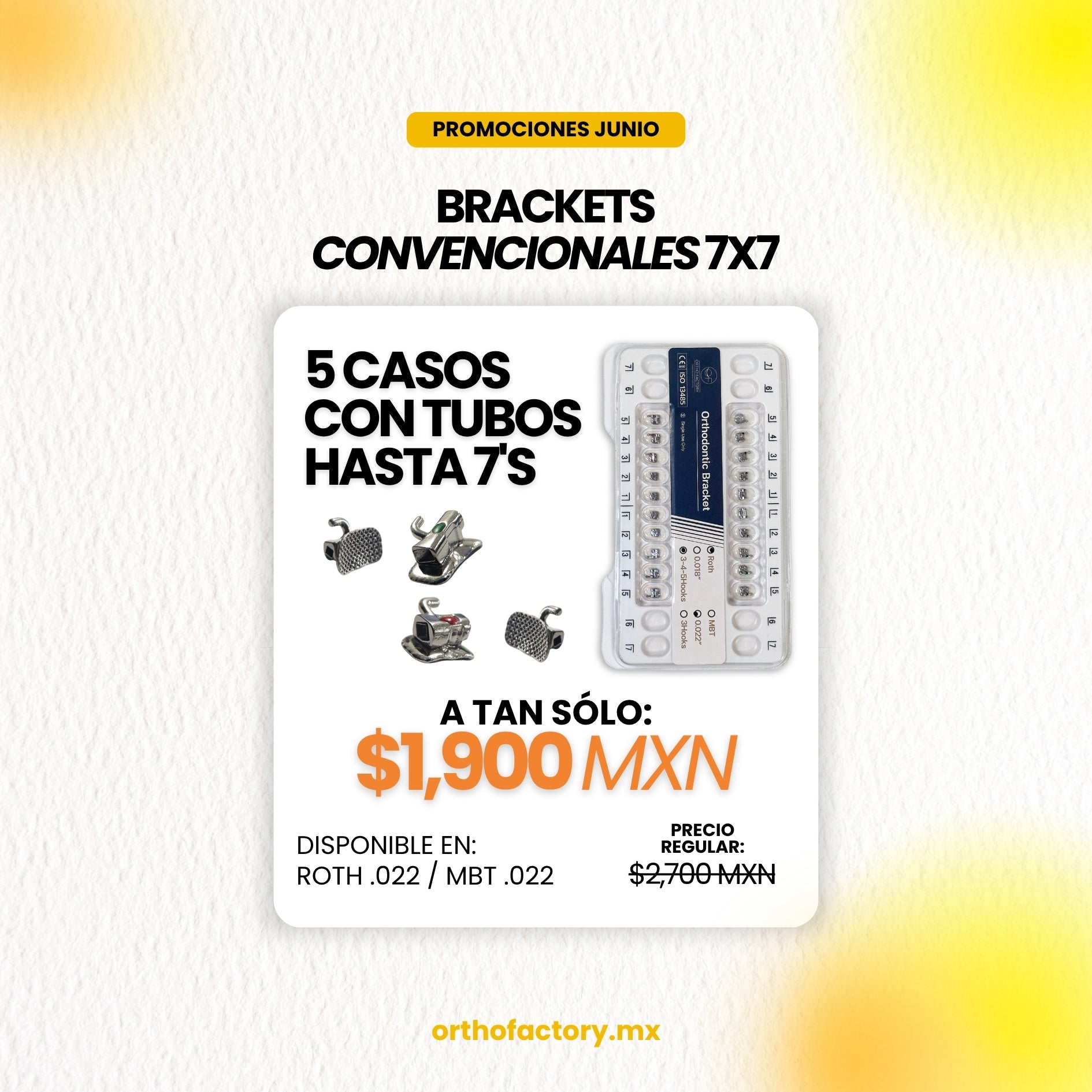 Promoción: Brackets Convencionales 5 CASOS | Ortho Factory México
