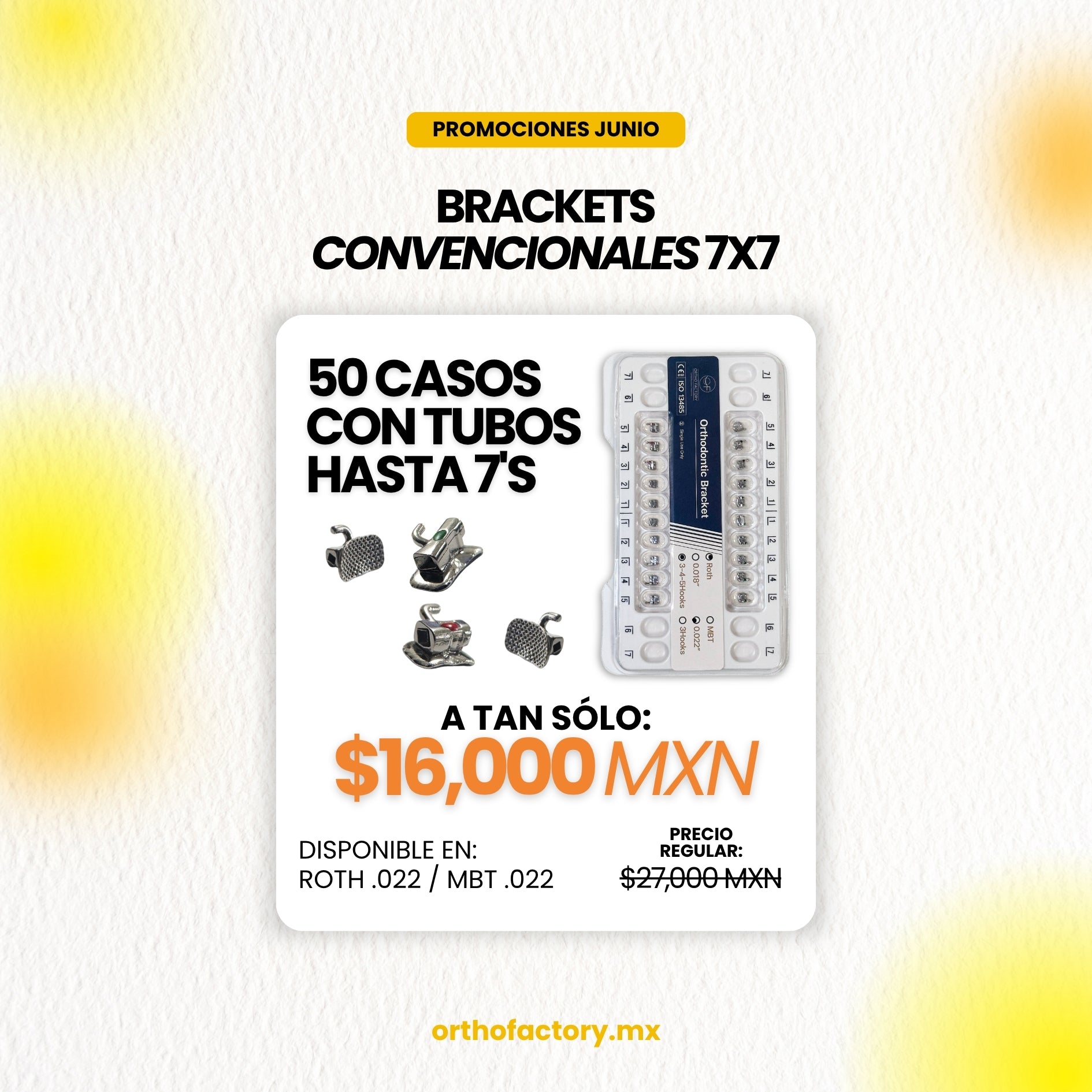 Promoción: Brackets Convencionales 50 CASOS | Ortho Factory México