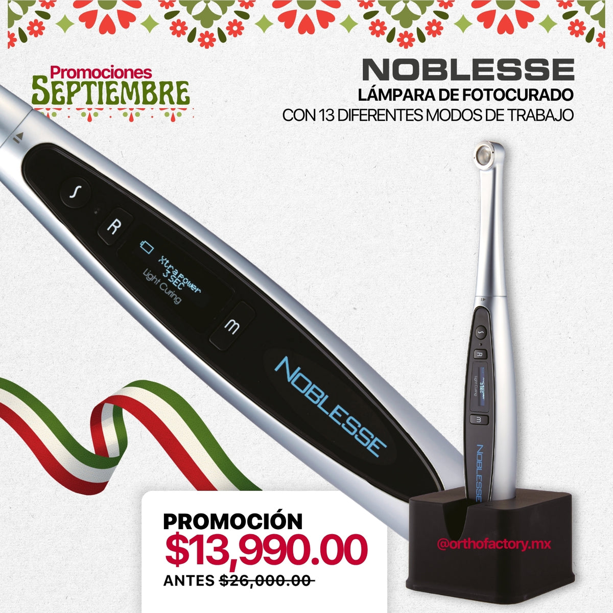 Promoción: Lámpara de Fotocurado Noblesse | Ortho Factory México