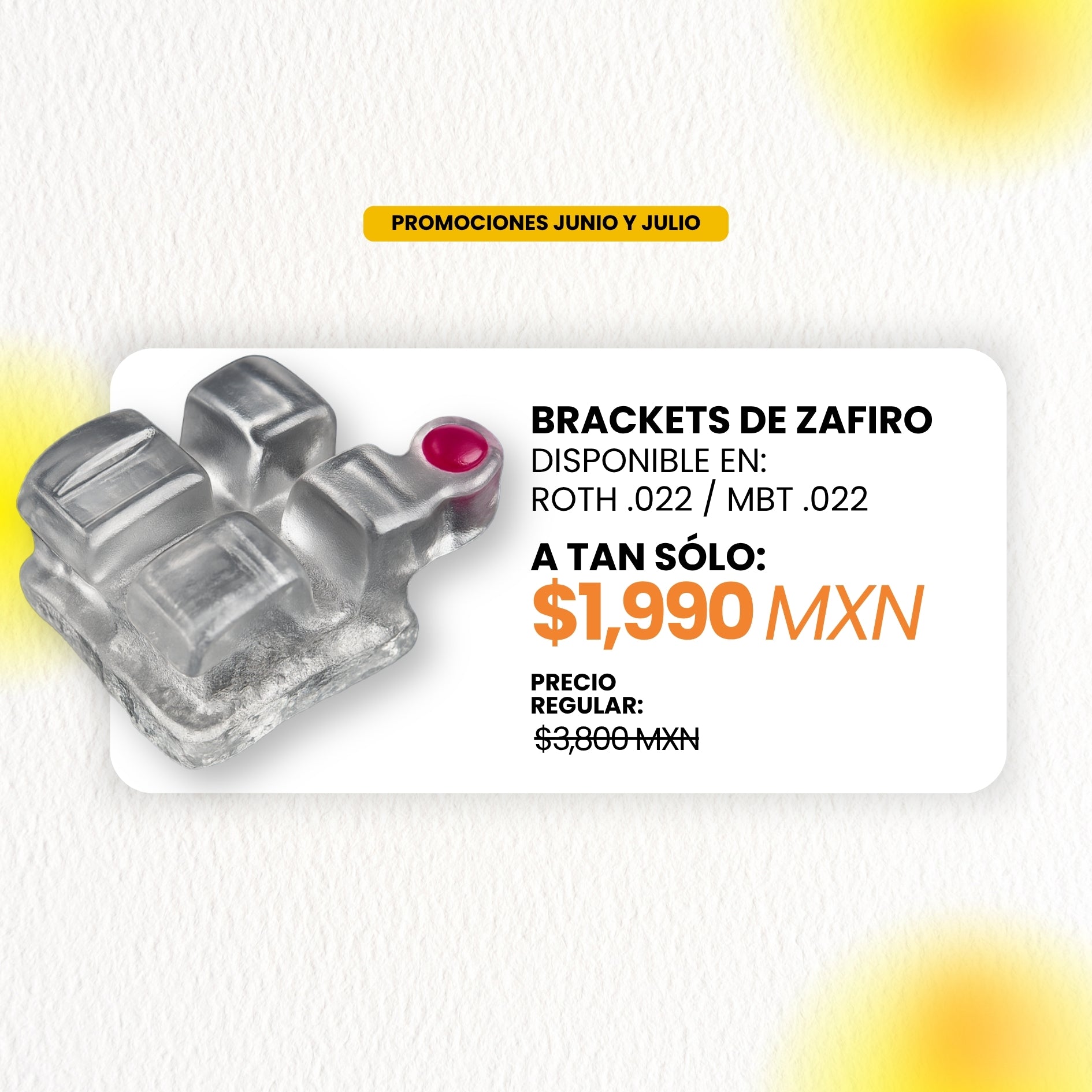 Promoción: Brackets Zafiro 5x5 | Ortho Factory México